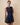 Women's Denim Pleated Dress Dark Wash