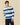 Cotton New York Rugby Blue White Stripe