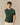 Cotton Blend Varsity Sweater Tee Green