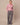 Women's Cummerbund Striped Button Down Shirt Pink