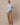 Acid Washed Cotton Cable Knit Sweater Light Blue