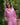 Women's Button Down Pleated Shirt Dress Euro Pink Stripe